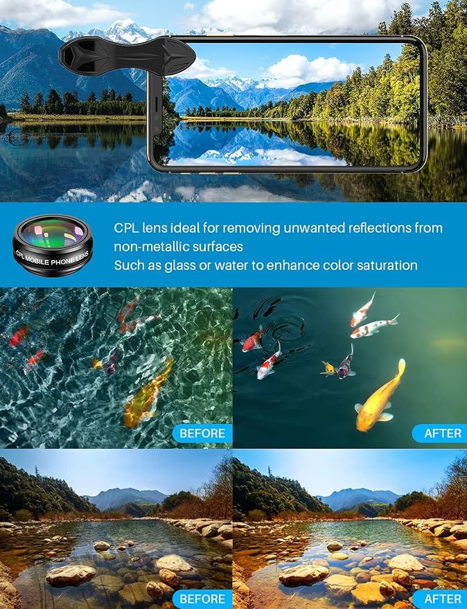 MIAO LAB 10 in 1 Cell Phone Camera Lens Kit, Wide Angle Lens & Macro
