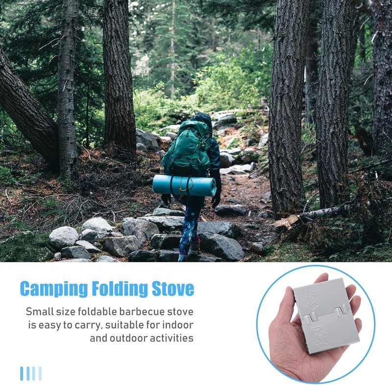 Solid Fuel Tablet Pocket Stove, 2 PCS Backpacking Folding Pocket Stove Outdoor Travel Portable Stove Ultralight Alcohol Camping Stove For Hiking, Camping