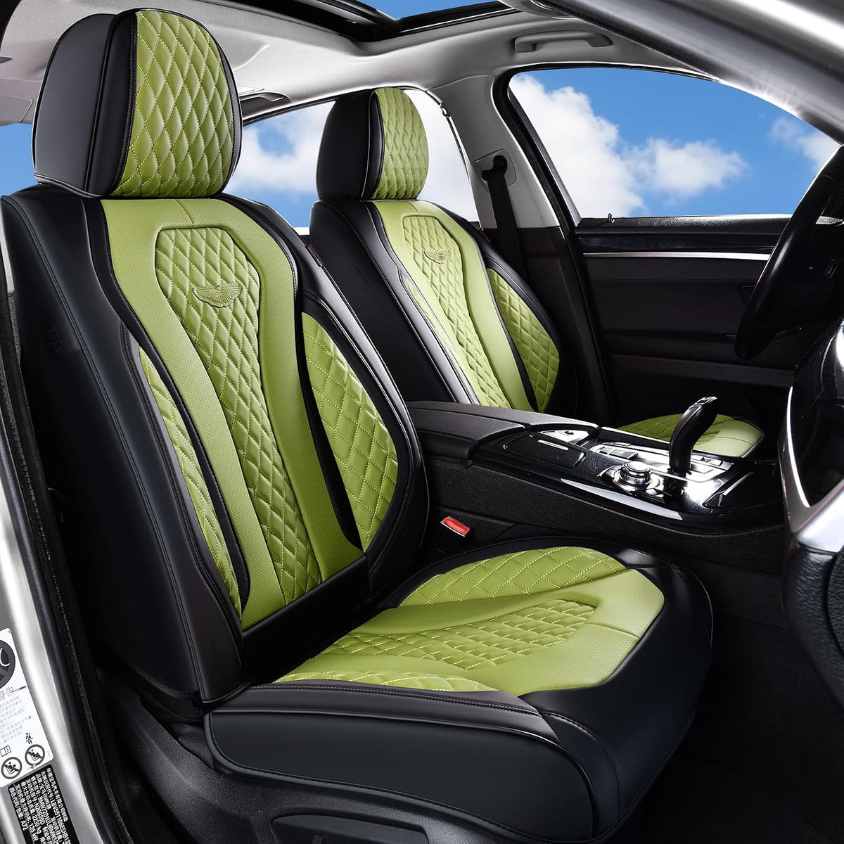 Coverado Seat Covers, Car Seat Covers Full Set, Green Car Seat Cover, Car Seat Cushion Waterproof, Luxury Auto Seat Covers, Seat Cover Car Seat Protector Fit for Most Cars