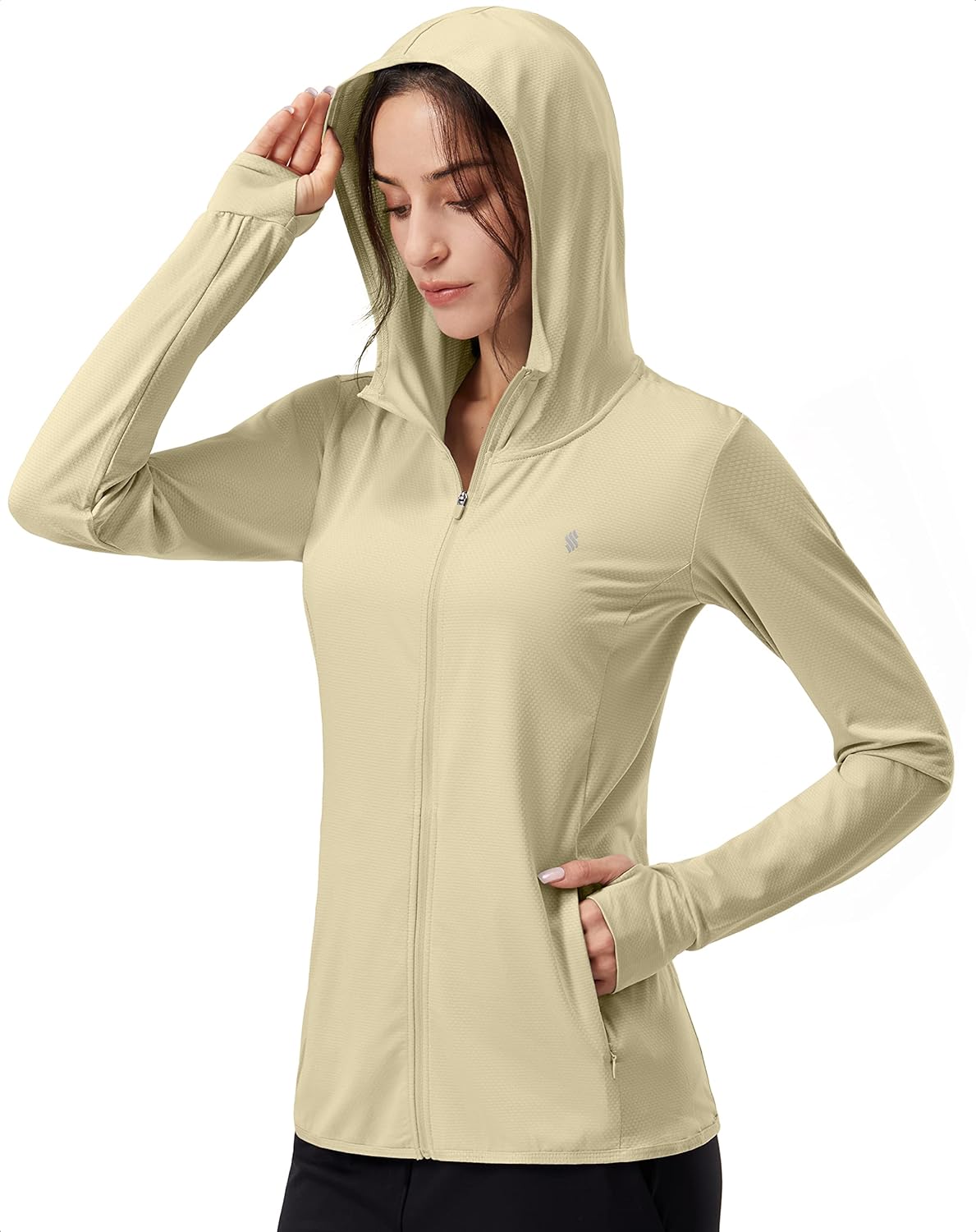 Soothfeel Women's Sun Protection Hoodie Jacket - Lightweight UPF 50+ Long Sleeve for Hiking | Pocket Included