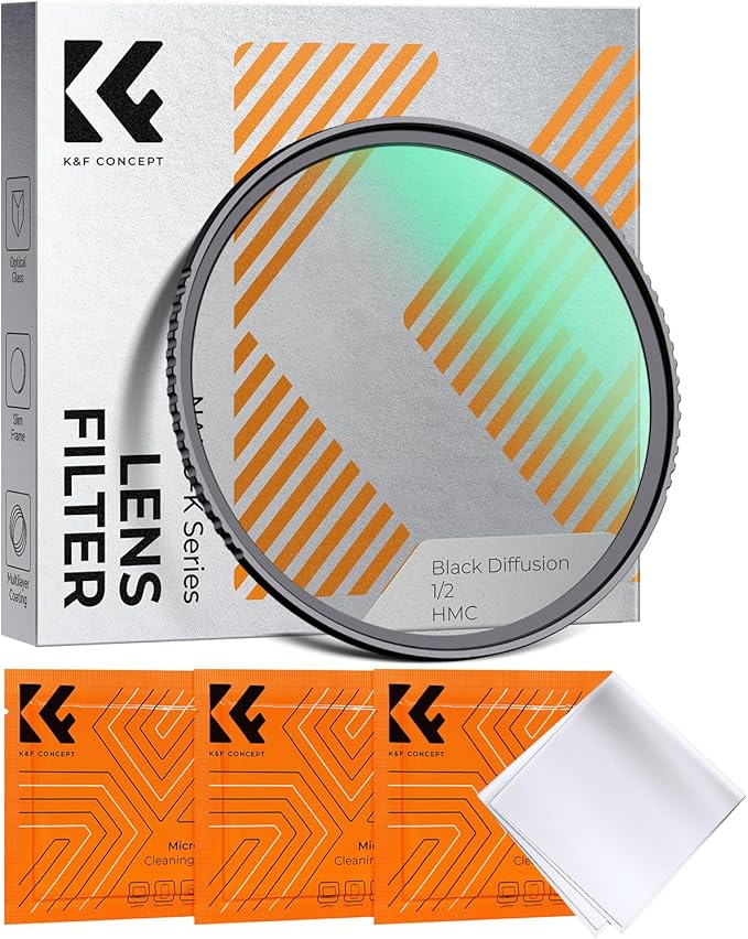 K&F CONCEPT 52mm Black Diffusion 1/2 Filter Mist Cinematic Effect Filter