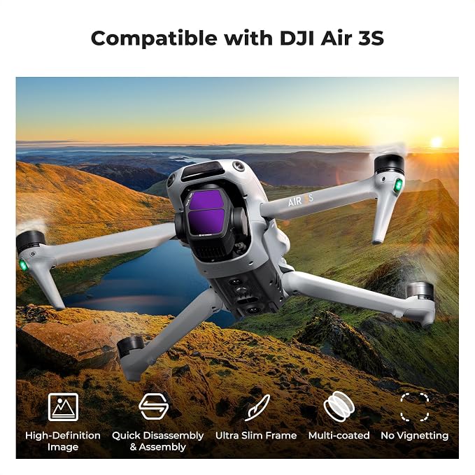 K&F CONCEPT ND Filter Set for DJI Air 3S, HD Optical Glass/Multi-Coated Drone