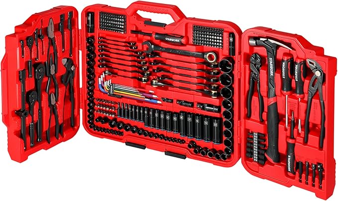 STARWORK TRUE MECHANIC 306-Piece Mechanics Tool Set and Socket Set, Comprehensive Tool Kit, Automotive Repair Tool Set, 【Pliers Wrench】, Professional