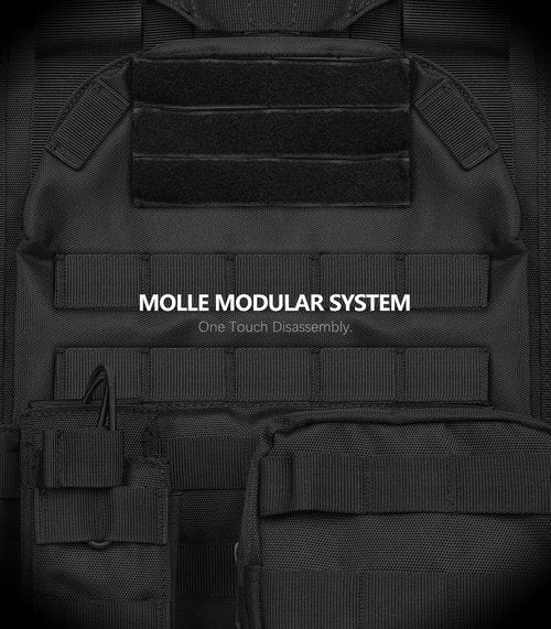 Feyachi TM 20 Magnetic Tactical Vest - Airsoft Vest MOLLE System Multifunctional Quick Release Vests Full Body Adjustable Magnetically Fixed One Button Disassembly