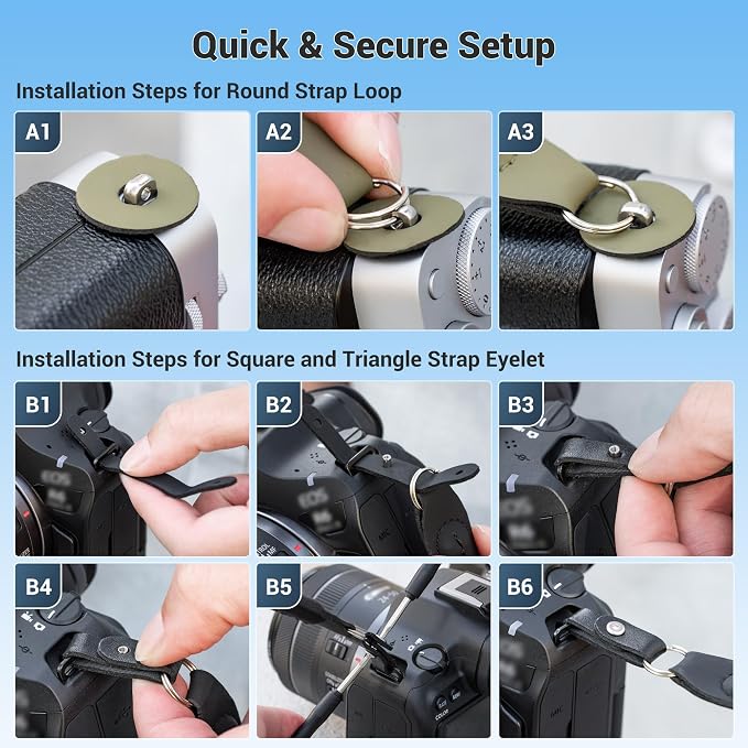 JJC 115cm Braided Rope Camera Strap, Soft Neck Shoulder Strap
