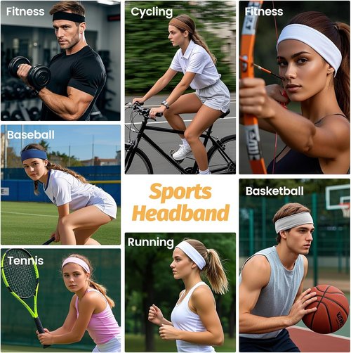 Headbands for Women by [Brand Name] - 6 Pack Wide Elastic Hair Bands | Soft Non-Slip Sweatbands for Workouts & Daily Use