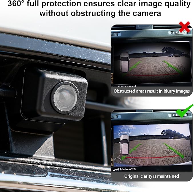 4pcs Car Camera Lens Protector, HD 360° Protection Backup Rear View Camera