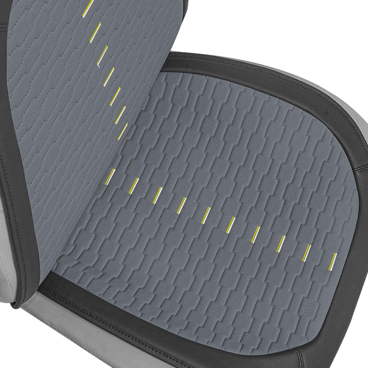 FH Group Front Set Automotive Seat Cushions, Car Seat Covers for Low Back Car Seats, Universal Fit, Airbag Compatible Seat Cover for SUV, Sedan, Van, Gray