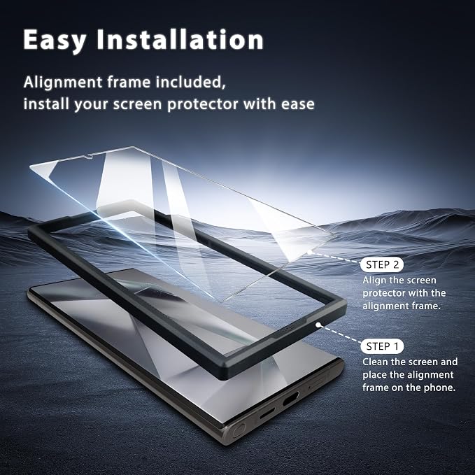 V-PORYADKU 3 Pack for Samsung Galaxy S24 Ultra Screen Protector, 9H Tempered