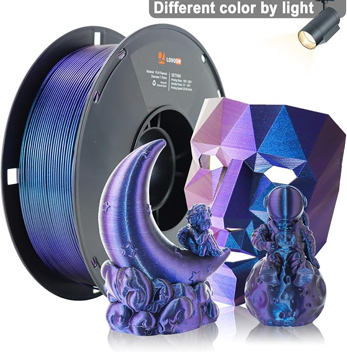 LOVOON 3D PLA Filament 1.75mm, Burnt Titanium 3D Printer Filament Sparkle