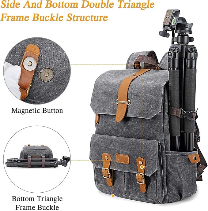 UBAYMAX Camera Backpack, DSLR SLR Waterproof Canvas Camera Bags Rucksack 15.6