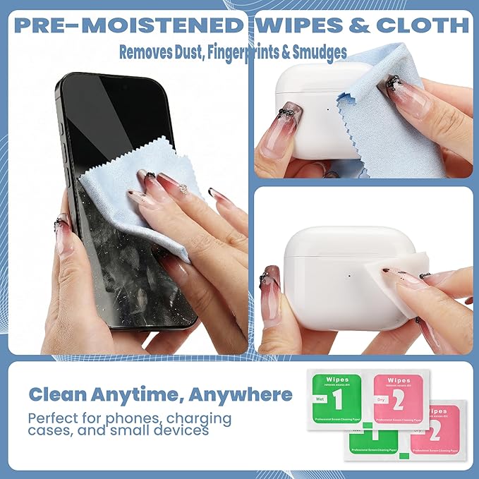 Upgraded for Airpod Cleaner Kit, Putty&Swabs, Removes Earwax& Dust, Compatible
