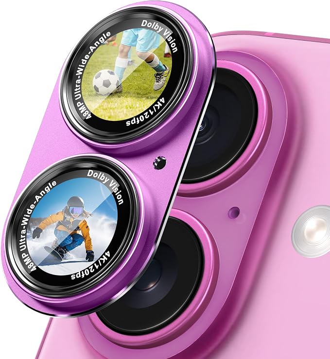 CACOE Camera Lens Protector for iPhone 16/16 Plus/17