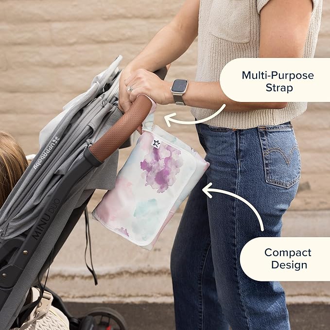 Tiny Twinkle Portable Diaper Changing Pad | Waterproof, Wipeable & Compact Baby Changing Pad for Travel | Smart Wipes Pocket & Organized Storage| Newborn Shower Gift (Toile)