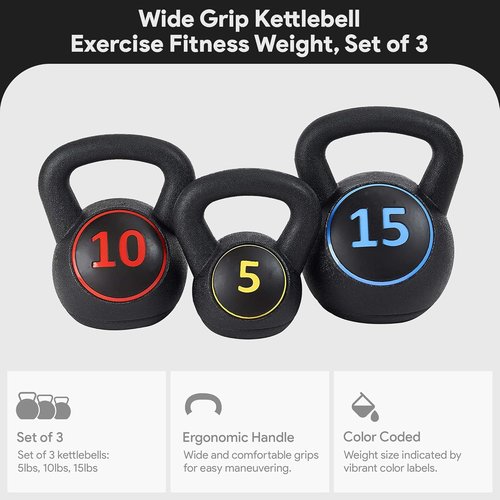 BalanceFrom Kettlebell Set - 30lbs, 45lbs, 50lbs & 75lbs | Versatile Strength Training Weights