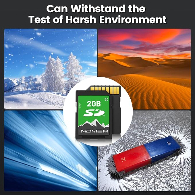 INDMEM 2GB SD Card, 5 Packs 2GB Class 4 Flash Memory Card 2G SLC Standard