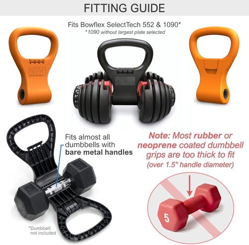 KETTLE GRYP - Original Dumbbell Grip Handle Converts Dumbbells to Kettlebells - Made in USA