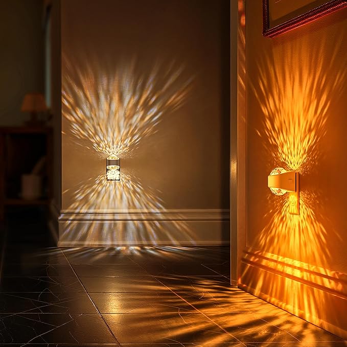 Briignite Night Light Plug into Wall, Color Changing Night Light for Kids, 3CCT Diamond Design Projector Nightlight, Dusk to Dawn Sensor for Nursery Bathroom Bedroom Gaming Room Decor Gift, 2 Pack