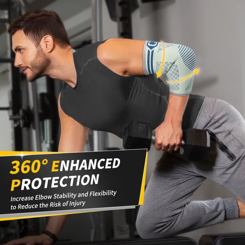 CAMBIVO 2 Pack Elbow Brace for Tendonitis and Tennis Elbow, Compression Support Sleeve for Golfer's Elbow Relief, Arthritis & Gym Workouts, Non-Slip 3D Knit Arm Guard for Men & Women