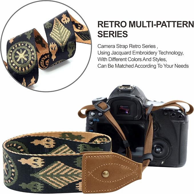 Padwa Lifestyle 2" Wide Classic Crazy Horse Art Cowhide Head Cotton Camera