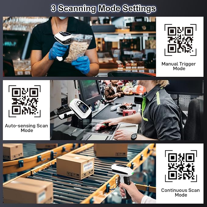 KUIIYER 1D QR 2D Barcode Scanner, Handheld Barcode Reader