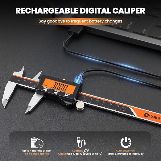 HARDELL Digital Caliper, Stainless Steel Digital Micrometer