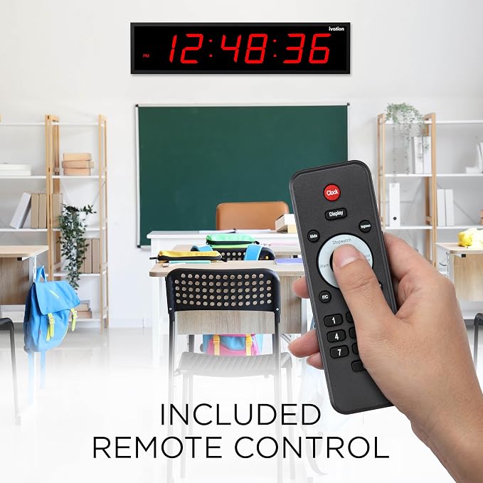 Ivation Huge Oversized 60" Large Digital LED Clock | Big Digital Clock