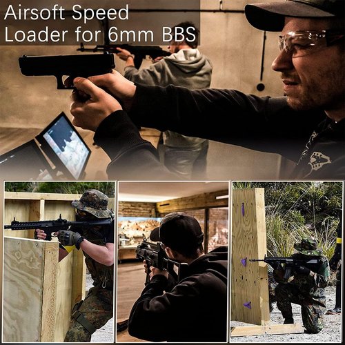 Ludex 6mm Airsoft Speed Loader - 500 Rounds Capacity with Gas Mag Adapter | Quick Reload for Pistol/SMG/Rifle