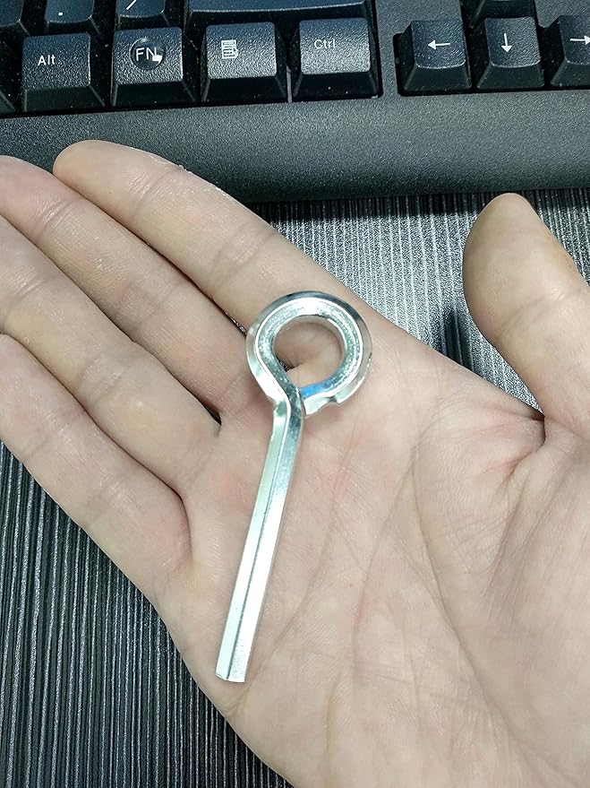 7/32” Standard Hex Dogging Key with Full Loop, Key-Ring Style Dogging Key Set 7/32 Allen Wrench Key for Push Bar Door Panic Bars, Security Door, Hex Socket，Solid Metal-10 Pack（Big, silver）