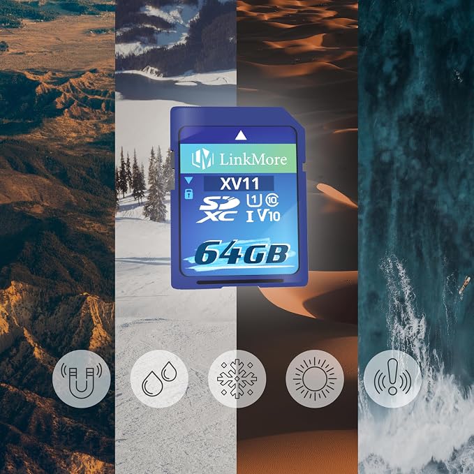 LinkMore 64GB Full-Size SD Card, SDXC Card Compatible