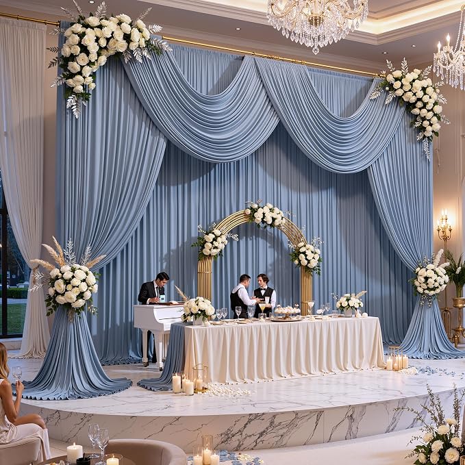 10ft x 15ft Dusty Blue Backdrop Curtains