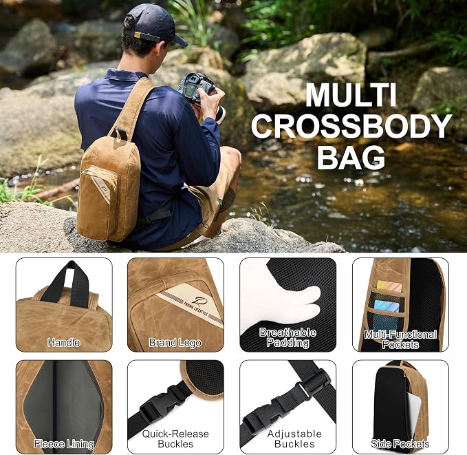 Padwa Lifestyle Khaki Crossbody Camera Bag