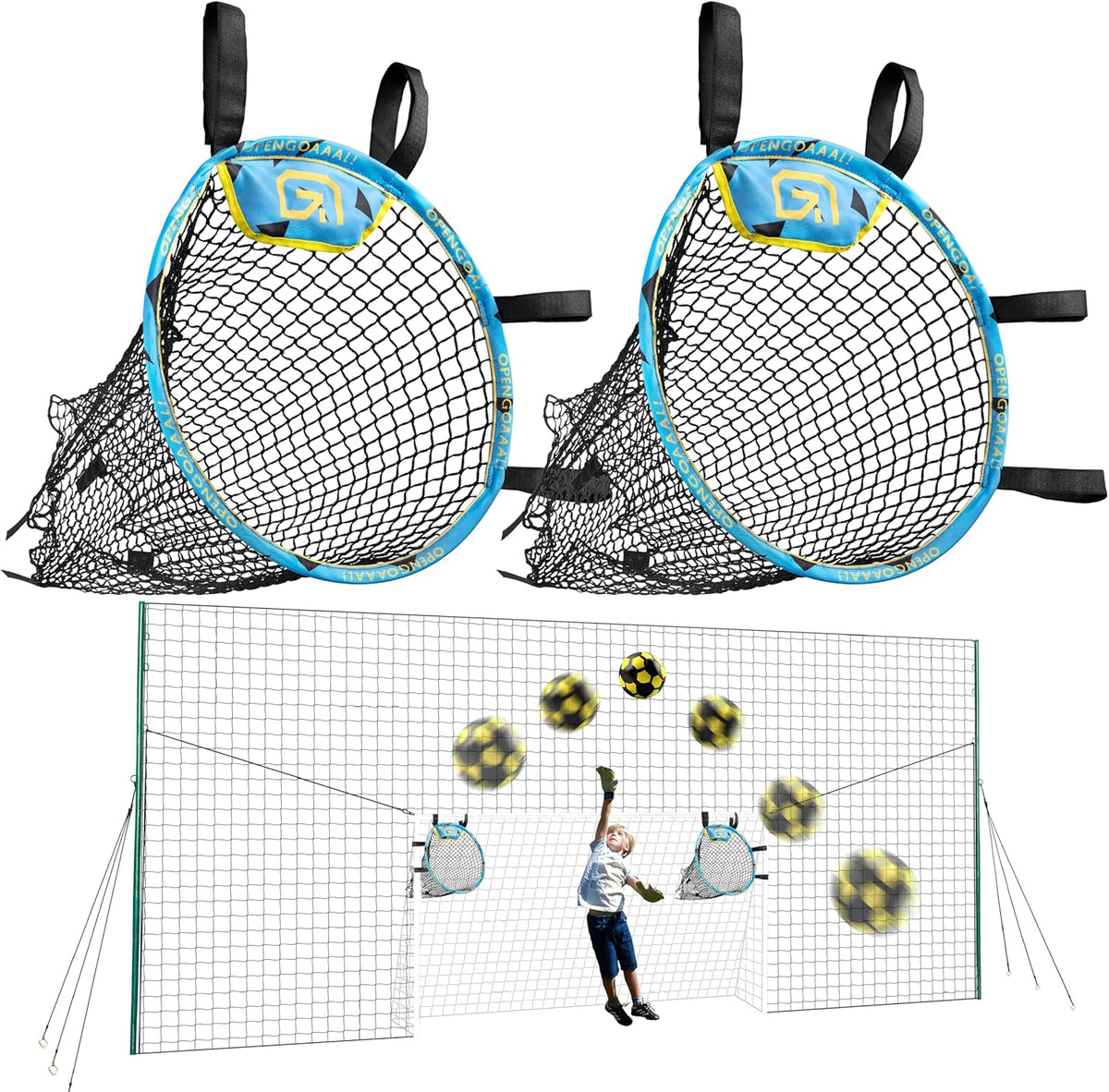Open Goaaal 3-in-1 Soccer Training Rebounder | Versatile Soccer Goal for Volley & Passing - Outdoor Backyard Sports