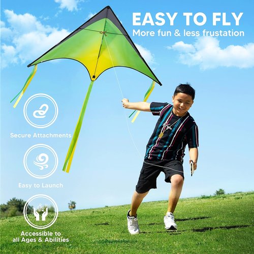 JOYIN Large Delta Kites - Easy to Fly Airplane & Spaceship Designs | Perfect for Kids & Adults Outdoor Fun