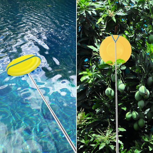ARefugen Disc Golf Retriever Pole with Hook - 10 Ft Extendable Disc Golf Pole Durable Stainless Steel Frame Accessories to Retrieve Grabber Tool in Water, Trees, Bushes