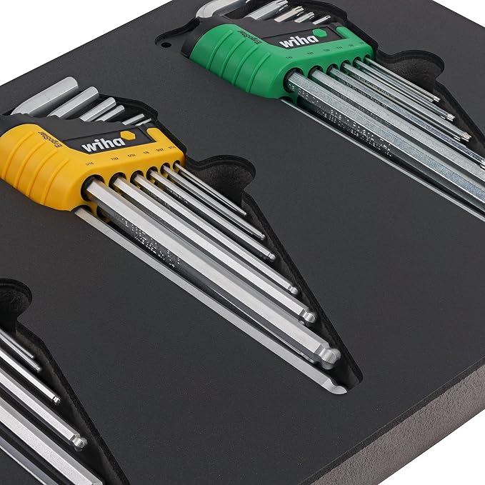 Wiha 66979 35 Piece ErgoStar L-Key Tray Set - Hex Metric, Hex SAE, Torx