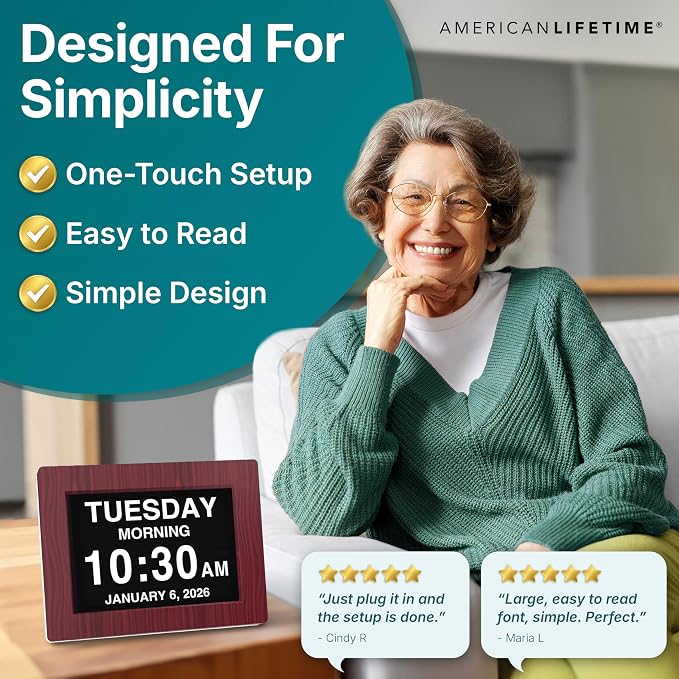 American Lifetime, New Version, Day Clock Extra Large Impaired Vision Digital