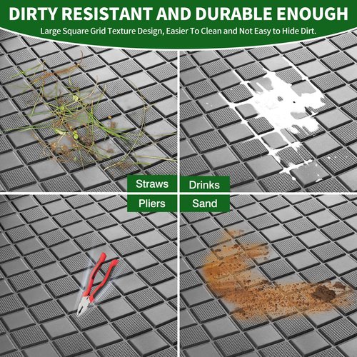 Cartalia Golf Cart Floor Liner Mat 8mm Thick Rubber Full Coverage Fit for Club Car Precedent 2004-2025 / Onward & Tempo 2017-2024 / Villager & V4L 2019-2025 Cart Non-Slip Mats Replacement - Black Trim