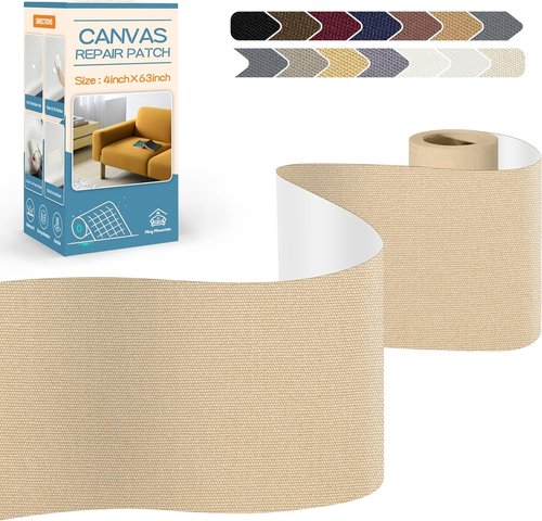 KING MOUNTAIN Canvas Repair Tape - Waterproof Self-Adhesive Patch for Outdoor Gear | 4x63 Inches (Khaki)