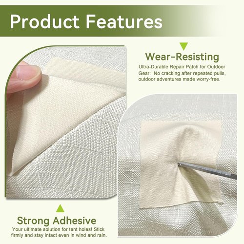 Besezx Canvas Repair Patch - Waterproof Self-Adhesive Fabric Tape | 7.87x5.9 Inches, 8PCS for Outdoor Gear