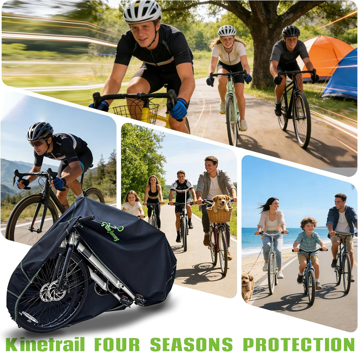 Skiennix Bike Cover for 2 Bikes - Waterproof Outdoor Protection Against Rain, Sun, and Dust