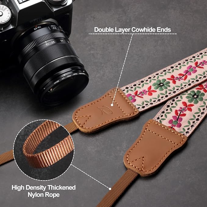 Padwa Lifestyle Embroidered Floral Camera Strap