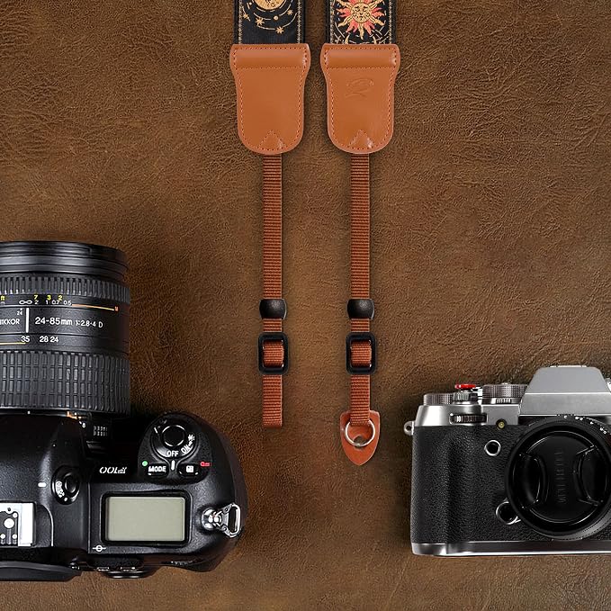 Padwa Lifestyle Helios Moon God Camera Strap -2" Double Layer Cowhide Ends