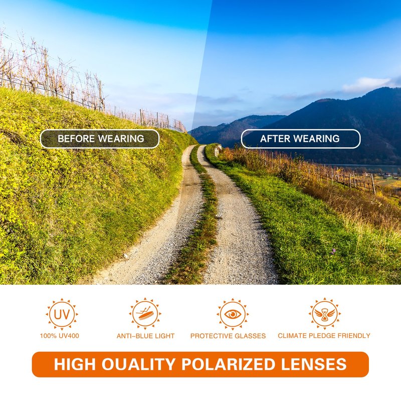 suoso Polarized Sports Sunglasses for Men: Women UV400 Protection Wrap Around Sun Glasses for Fishing Cycling Running TR90