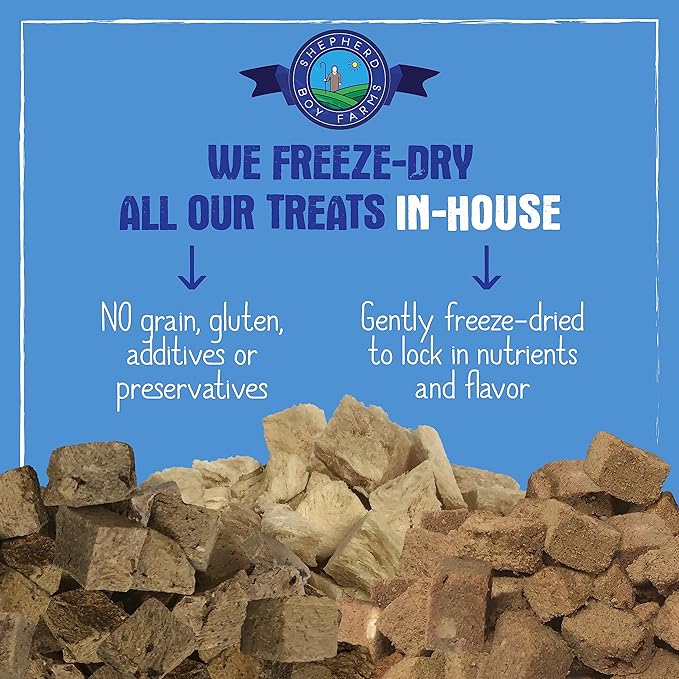 Shepherd Boy Farms Freeze Dried Dog and Cat Treats, Minnows, All Natural Single Ingredient Freeze-Dried Dog Treat & Snacks, Made in USA, High in Protein, Essential Nutrition of Raw Food, 5oz