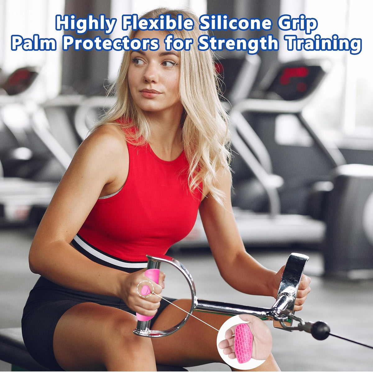 Ryptfit Silicone Gym Grips - Anti-Slip Weightlifting Gloves for Men & Women | Perfect for Barbell & Pull-Ups