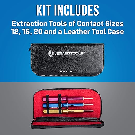Jonard Tools KR-260 3 Piece Extraction Tool Kit with Leather Case