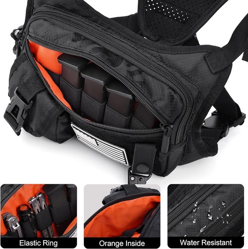 DEYACE Tactical Chest Bag for Men - Adjustable Gun Vest Holster for Workouts & Hiking