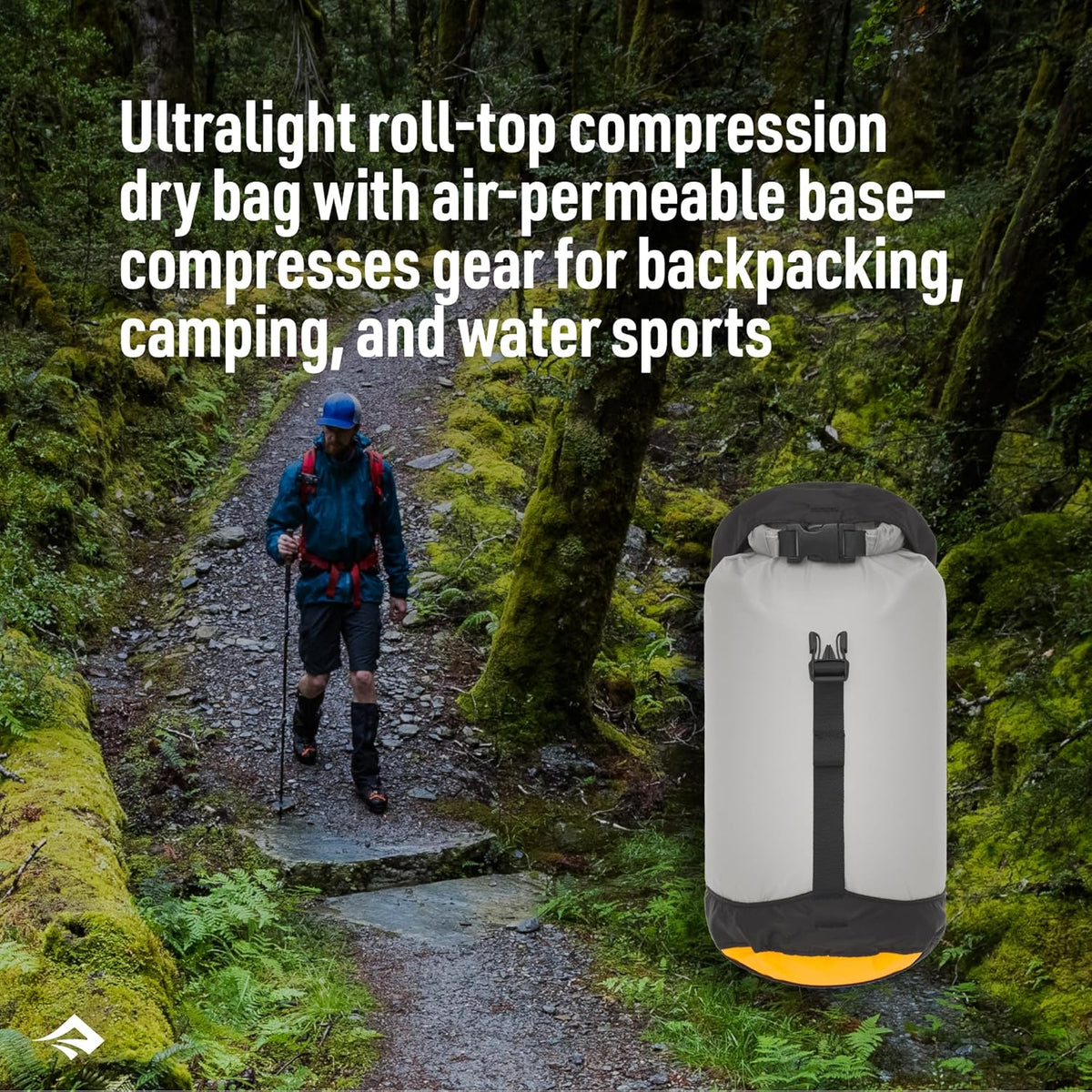 Sea to Summit eVac Compression Dry Bag - Ultra-Lightweight Waterproof Storage, 3L, Atoll Blue
