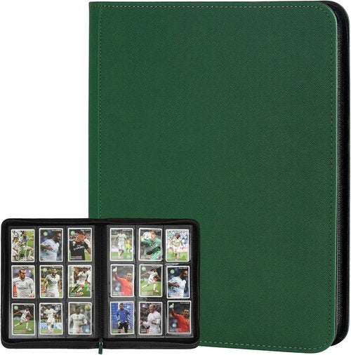 GERMUN Trading Card Binder - 9 Pocket Premium Card Holder for 360 Cards | Dark Green Double-Sided Album